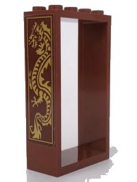 LEGO part Door, Frame 2 x 4 x 6 with Gold Dragon Pattern Model Right Side (Sticker) - Set 70617 60599pb01R