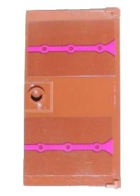 LEGO part Door 1 x 4 x 6 with Stud Handle with 2 Magenta Stripes Pattern (Stickers) - Set 41066 60616pb016