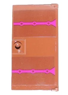 LEGO onderdeel Door 1 x 4 x 6 with Stud Handle with 2 Magenta Stripes Pattern (Stickers) - Set 41066 (60616pb016)