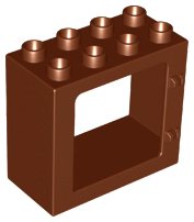 LEGO onderdeel Duplo Door / Window Frame 2 x 4 x 3 Flat Front Surface, Completely Open Back 61649