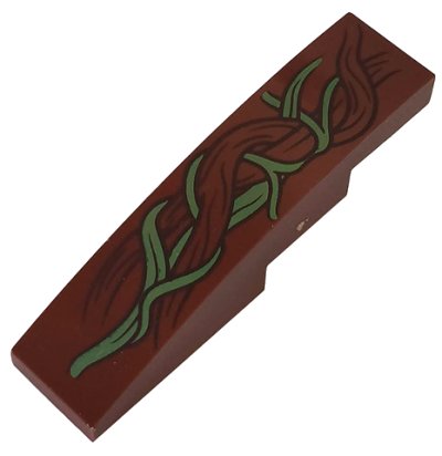 LEGO part Slope, Curved 4 x 1 with Gold Entwined Vines Pattern (61678pb069)