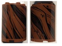 LEGO part Cylinder Half 2 x 4 x 4 with Tree Bark Lines Pattern 2 (Sticker) - Set 75953 6259pb038