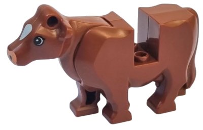 LEGO onderdeel Cow Body with Light Nougat Muzzle and White Spot on Head Pattern (64452pb01)