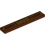 LEGO onderdeel Tile 1 x 6 with 'DAVIS' Pattern (6636pb168)