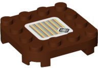 LEGO part Plate, Modified 4 x 4 with Rounded Corners and 4 Feet with Super Mario Scanner Code Raft Pattern (Sticker) - Set 71383 (66792pb005)