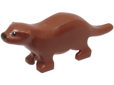 LEGO onderdeel River Otter with Black Eyes and Nose Pattern (67631pb01)