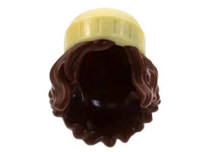 LEGO onderdeel Mini Doll, Hair Combo, Hair with Hat, Long Wavy with Molded Bright Light Yellow Beanie Pattern (80577pb02)