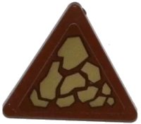 LEGO part Road Sign 2 x 2 Triangle with Clip with Dark Tan Scales Pattern Model Left Side (Sticker) - Set 70599 892pb026L