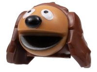 LEGO part Minifigure, Head, Modified Muppet Rowlf with Medium Nougat Face, Black Nose, Pattern 89677pb01