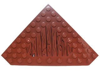LEGO onderdeel Wedge, Plate 10 x 10 Cut Corner with no Studs in Center with Wood Grain Floor and Nail Pattern (Sticker) - Set 70751 (92584pb003)