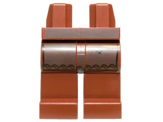LEGO onderdeel Hips and Legs with Dark Brown Apron Pattern (970c00pb0112)