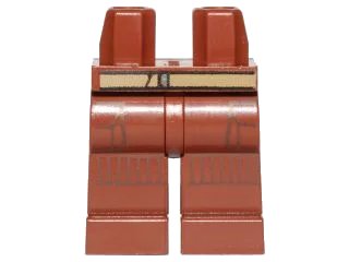 LEGO onderdeel Hips and Legs with Dark Tan Belt, Pockets and Stripe Knee Pads Pattern (SW Rebel Trooper) (970c00pb0572)