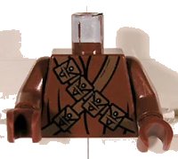 LEGO part Torso SW Jawa Pattern / Reddish Brown Arms / Reddish Brown Hands 973pb0405c01
