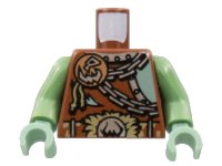 LEGO part Torso Castle Fantasy Era Armor with Troll Skull Badge and Chains Pattern / Sand Green Arms / Sand Green Hands 973pb0419c01