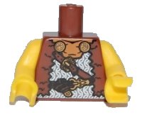 LEGO part Torso Viking Vest with Chain Mail and Belts Pattern / Yellow Arms / Yellow Hands 973pb0852c01
