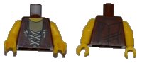 LEGO part Torso Dino Vest with String Pattern / Yellow Arms / Yellow Hands 973pb1016c01