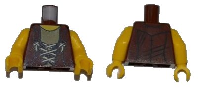 LEGO onderdeel Torso Dino Vest with String Pattern / Yellow Arms / Yellow Hands (973pb1016c01)