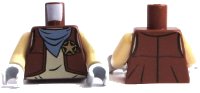 LEGO part Torso Western Vest with Star Badge and Blue Bandana Pattern / Tan Arms / Light Bluish Gray Hands 973pb1570c01