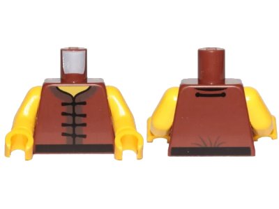 LEGO onderdeel Torso Ninjago Robe with Black Frog Clasps Pattern / Yellow Arms / Yellow Hands (973pb3334c01)