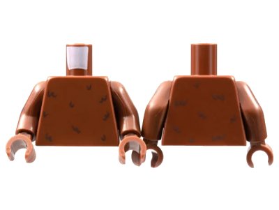 LEGO onderdeel Torso with Dark Brown Fur Pattern / Reddish Brown Arms with Dark Brown Fur Pattern / Reddish Brown Hands (973pb4690c01)