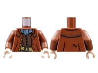 LEGO part Torso Coat with Tan Buttons and Belt, Light Bluish Gray Scarf, Dark Brown Vest Pattern / Reddish Brown Arms / Light Nougat Hands 973pb4892c01