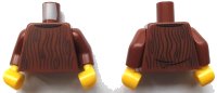 LEGO part Torso Sweater with Dark Brown Wood Grain Pattern (BAM) / Reddish Brown Arms / Yellow Hands 973pb5409c01
