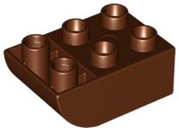 LEGO part Duplo, Brick 2 x 3 Slope Curved Inverted 98252