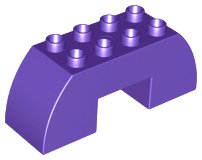 LEGO part Duplo, Brick 2 x 6 x 2 Slope Curved Double with 2 x 2 Cutout on Bottom (11197)