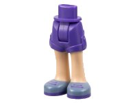 LEGO part Mini Doll Hips and Shorts with Light Nougat Legs and Sand Blue Shoes with Dark Purple Soles and Laces Pattern - Thick Hinge 11202c00pb07