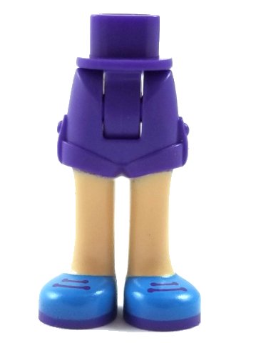 LEGO part Caderas y Pantalones de Mini Muñeca con Piernas Marrón Claro y Zapatos Azul Oscuro con Suelas Púrpura Oscuro y Patrón de Cordones - Bisagra Gruesa (11202c00pb12)