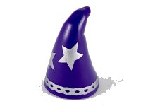 LEGO part Minifigure, Headgear Hat, Cone Drooping, Wizard with Large Silver Stars and Rim Pattern 17349pb03