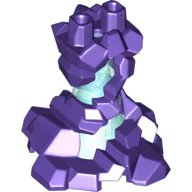 LEGO onderdeel Lower Body, Swirling Rocks over Trans-Light Blue Cone with Zigzag / Lightning Indentations Pattern (28376pb01)