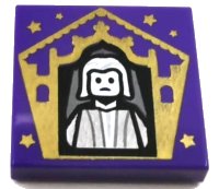 LEGO part Fliese 2 x 2 mit HP Schokoladenfrosch-Karte Nicholas Flamel Muster 3068pb1739