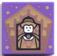 LEGO onderdeel Tegel 2 x 2 with HP Chocolate Frog Card Helga Hufflepuff Pattern 3068pb1749