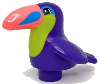 LEGO onderdeel Duplo Bird Toucan with Lime Chest and Dark Pink Beak Pattern 43909pb01