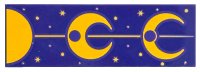 LEGO part Tile 2 x 6 with Bright Light Orange Half Moon, Crescent Moons, Line, Dots and Stars Pattern 69729pb142