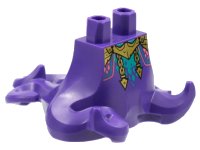 LEGO onderdeel Lower Body with 5 Tentacles, Gold Armor, Dark Turquoise and Coral Scales Pattern 78172pb01