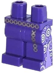 LEGO onderdeel Hips and Legs with Silver Chain Belt and Medium Lavender and Silver Circles Pattern 970c00pb0356