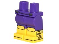 LEGO part Hips and Legs with Molded Yellow Lower Legs / Boots and Printed Black Knee Pads and Straps on Sides Pattern 970c00pb0641