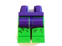 LEGO part Hips and Bright Green Legs with Dark Purple Shorts and Black Scales Pattern (Green Goblin) 970c36pb04