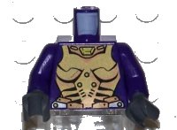 LEGO onderdeel Torso Exo-Force Gold Body Armor with Amulet Pattern / Dark Purple Arms / Dark Bluish Gray Hands 973pb0422c01