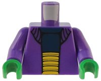 LEGO onderdeel Torso SW Sweater over Dark Blue Shirt and Large Yellow Belt Pattern / Dark Purple Arms / Green Hands 973pb0584c01