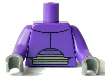 LEGO onderdeel Torso Chest Armor and Gray Abdominal Joint Pattern (Zurg) / Dark Purple Arms Long / Dark Bluish Gray Hands (973pb0630c99)