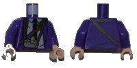 LEGO part Torso Harry Potter Bus Driver Jacket and Black Tie Pattern / Dark Purple Arms / Light Nougat Hands 973pb0943c01