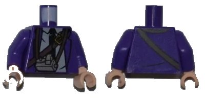 LEGO onderdeel Torso Harry Potter Bus Driver Jacket and Black Tie Pattern / Dark Purple Arms / Light Nougat Hands (973pb0943c01)