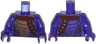 LEGO onderdeel Torso Ninjago Snake with Black and Copper Scales and Shoulder Strap Pattern / Dark Purple Arms / Dark Purple Hands (973pb1974c01)