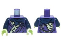 LEGO part Torso Ninjago Tattered Dark Blue and Yellowish Green Robe Pattern / Dark Blue Arms / Yellowish Green Hands 973pb2083c01
