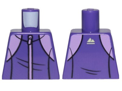 LEGO onderdeel Torso Tracksuit with Medium Lavender Zipper and White Mountain Logo on Back Pattern (973pb3546)