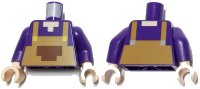 LEGO onderdeel Torso Pixelated Medium Nougat Overalls with Reddish Brown Front Pocket Pattern (Minecraft) / Dark Purple Arms / Light Nougat Hands 973pb4364c01