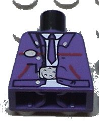 LEGO part Torso Harry Potter Bus Driver Jacket and Dark Purple Tie Pattern 973px397